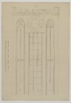 216380 Opstand van de oostgevel van de tweede geleding van de Domtoren te Utrecht.